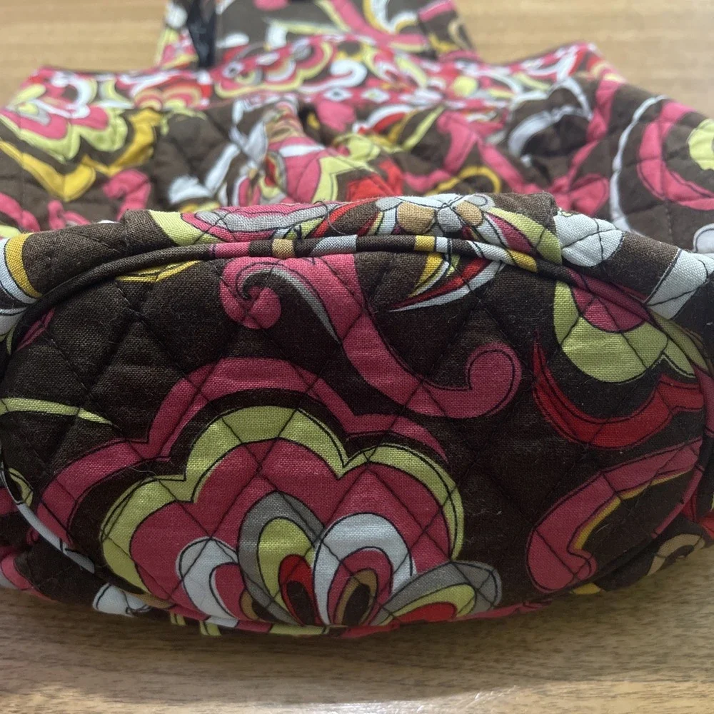 Vera‎ Bradley Morgan Puccini Tote Bag Purse Hobo Brown Paisley Floral W / Wallet - Picture 5 of 14
